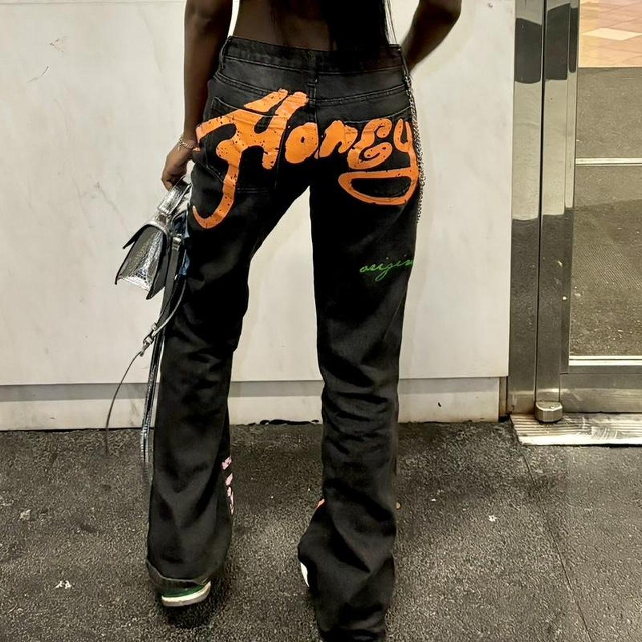 パンツ Jaded London Honey Print Low Rise Jeans Honey Bum Print Low Rise Jeans | Parallel