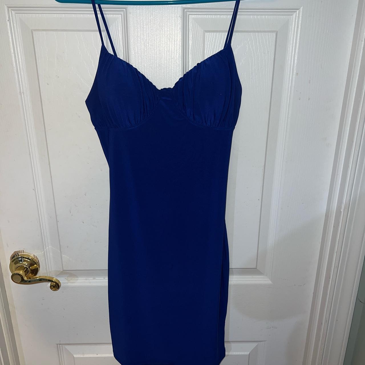 Blue cocktail dress •worn once to homecoming •super... - Depop