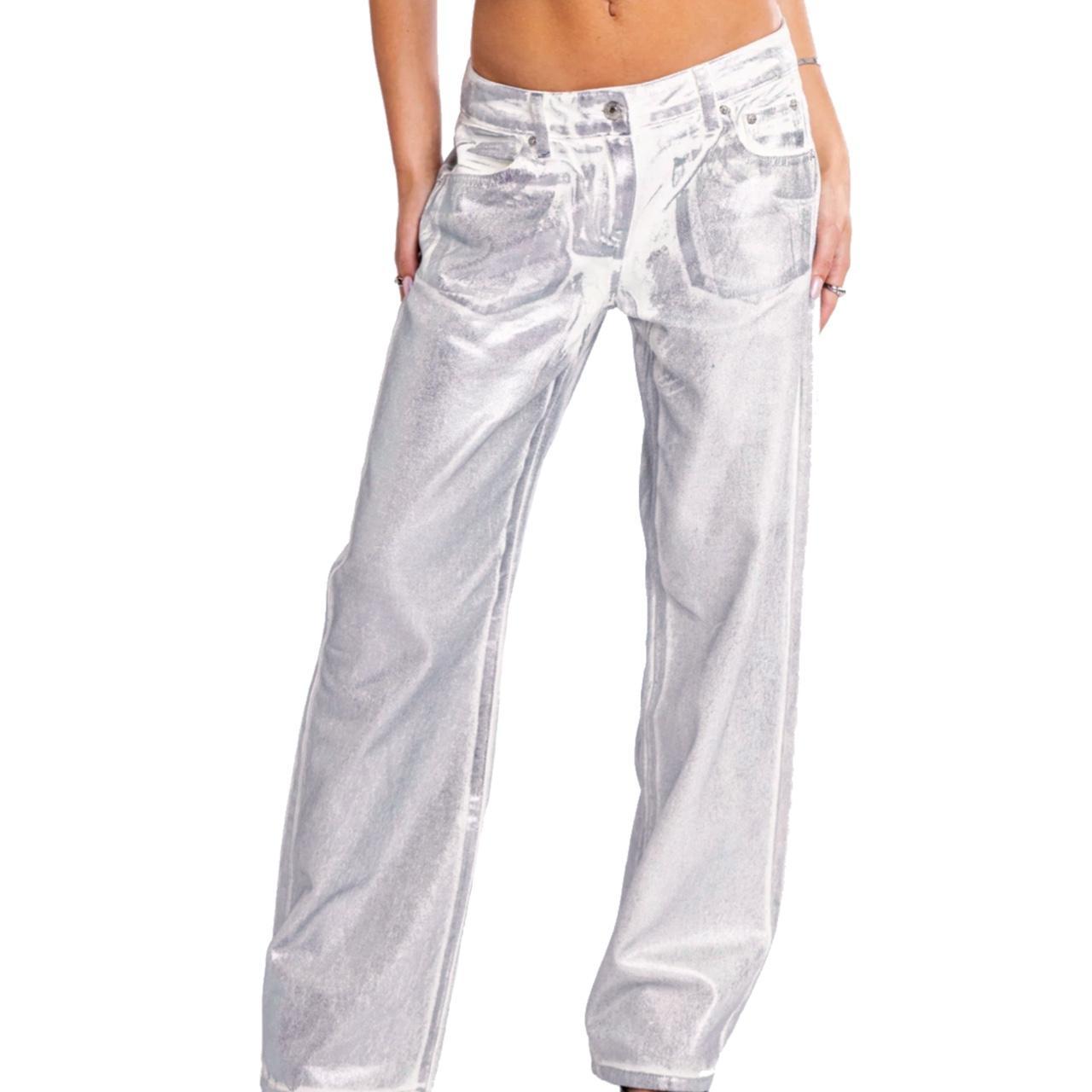 Coated white jeans fashion