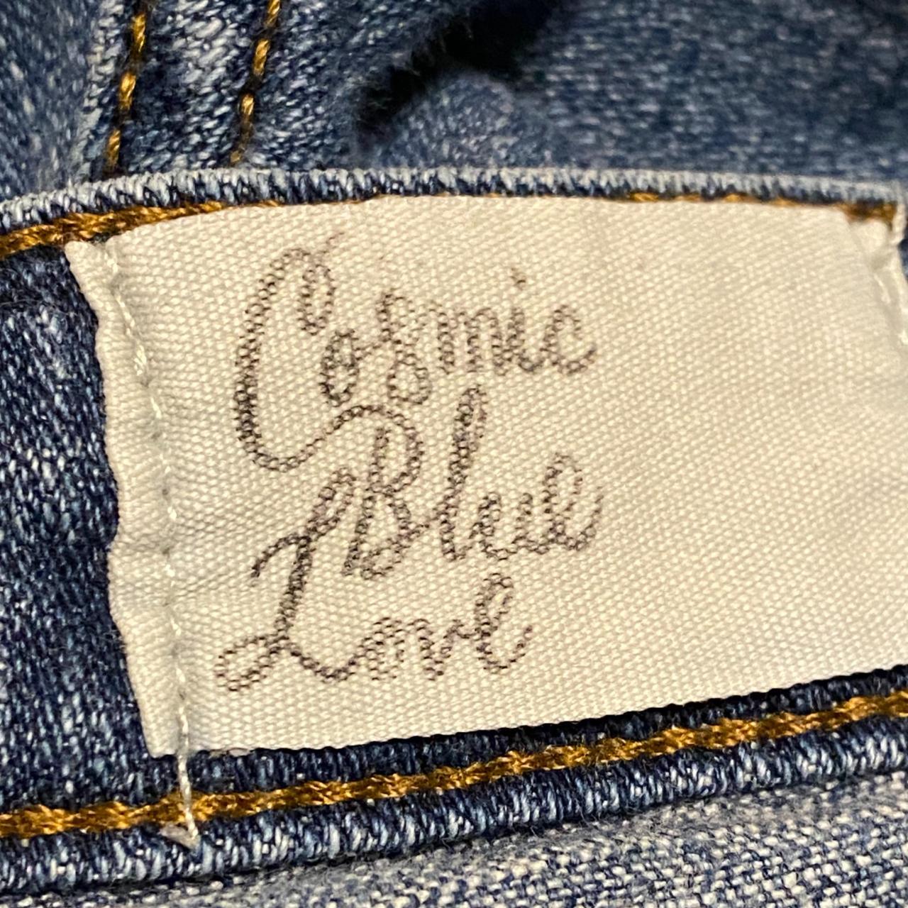 Women's Cosmic Blue Love vintage jeans, size 33/16 - Depop