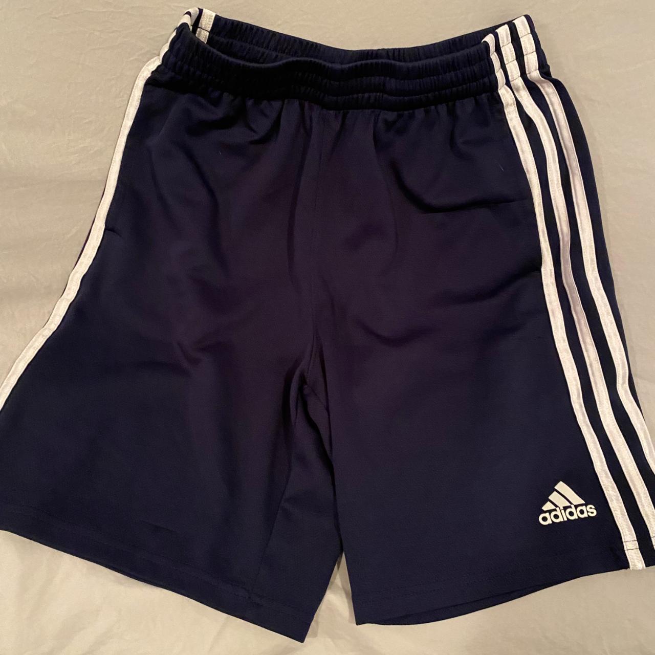 Youth LG (14/16) Navy Blue Adidas shorts - Depop