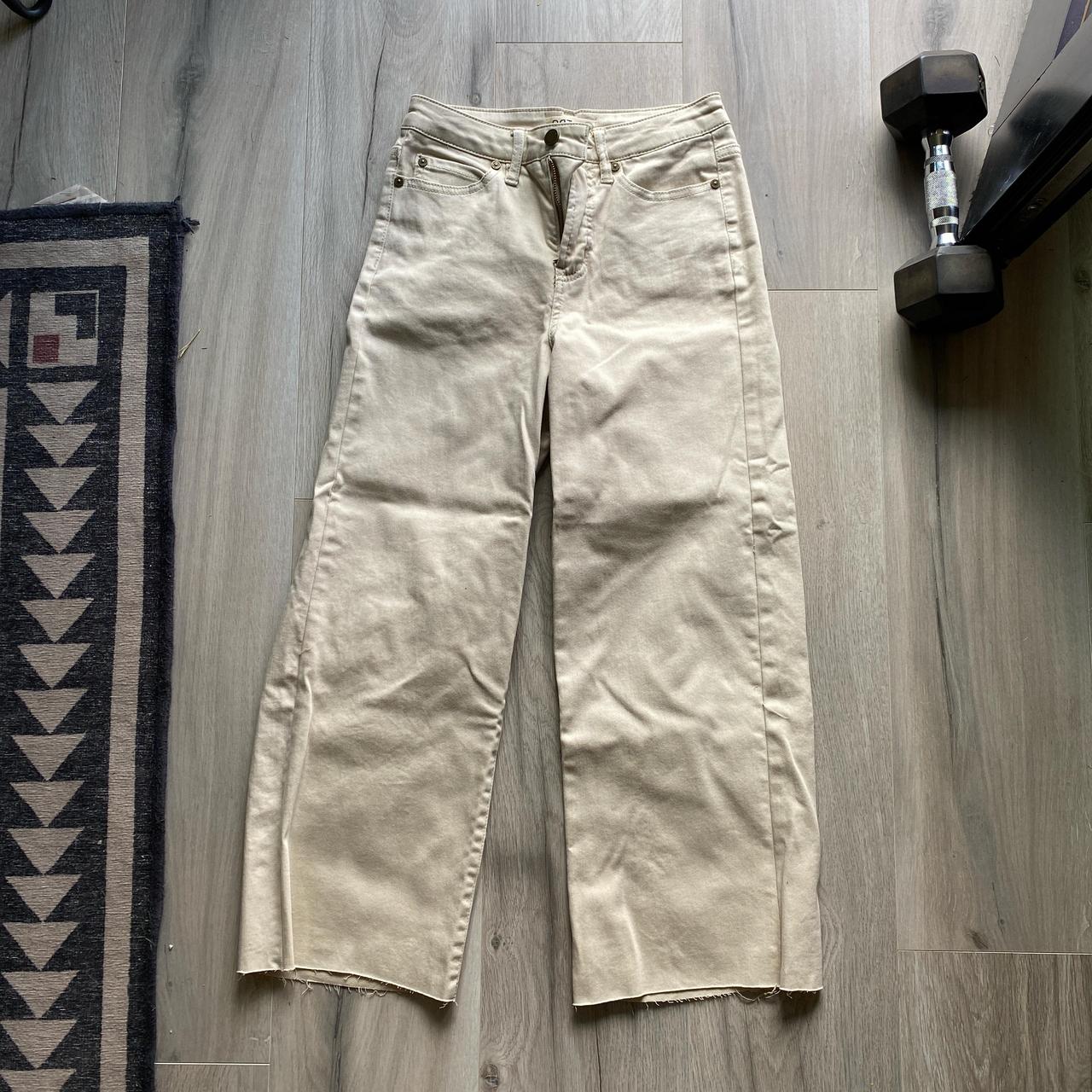 Cream wide leg jeans Worn once in the fitting room... - Depop