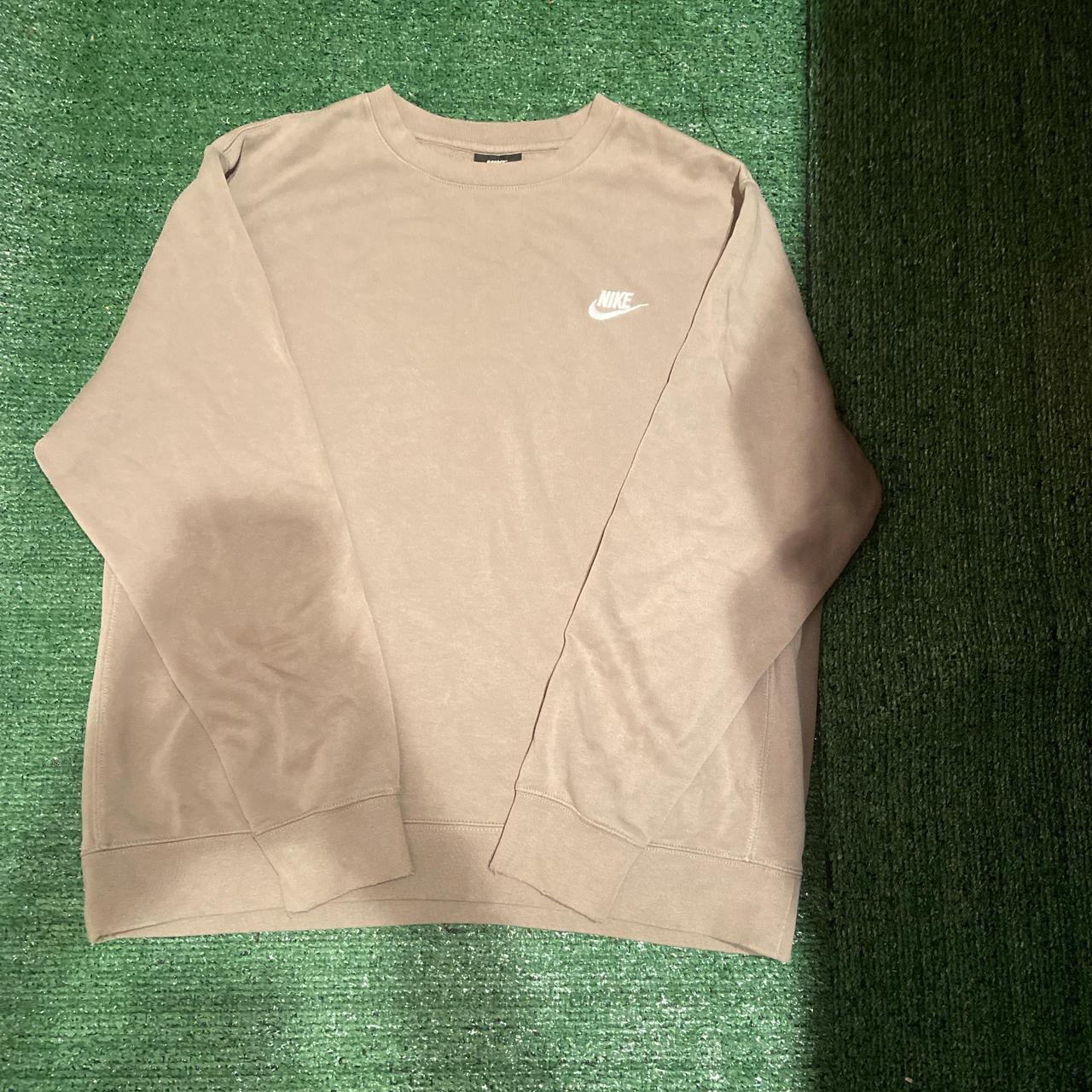 Tan green nike crewneck sweatshirt depop