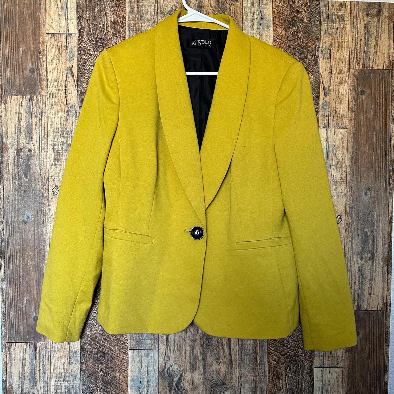 Yellow Mustard Suit Jacket Women s Size Large Kasper