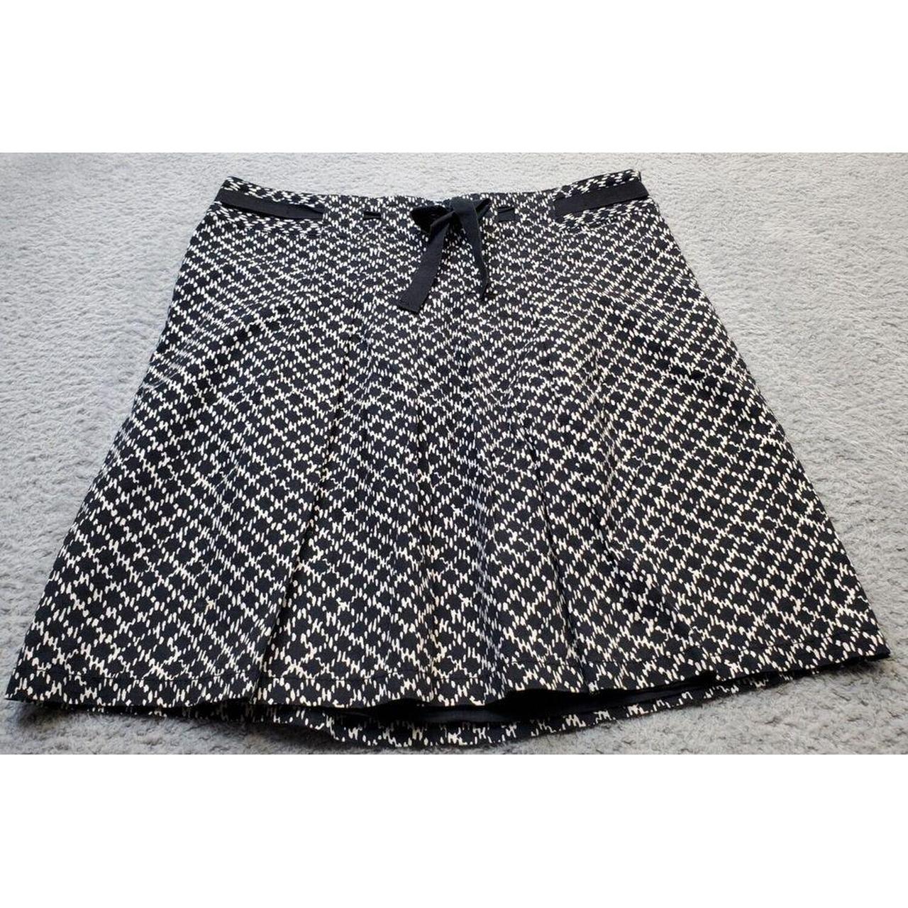 LOFT A Line Skirt Women s Size 12 Black White Geo