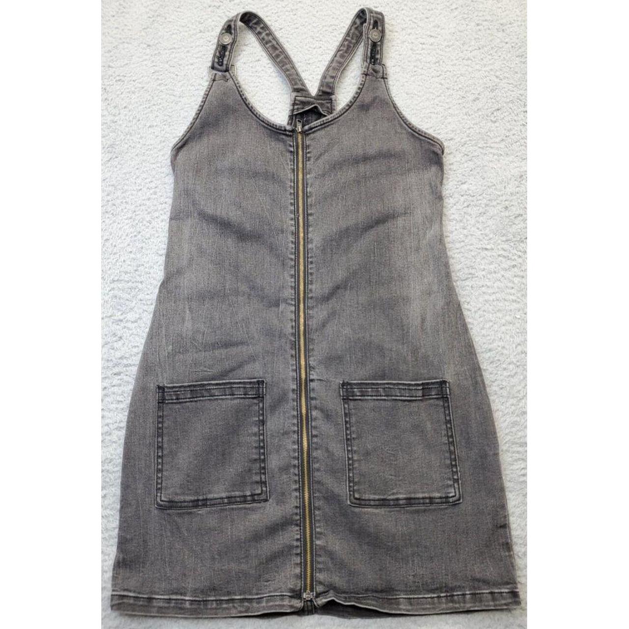 Hollister Overall Dress Women Small Gray Sleeveless