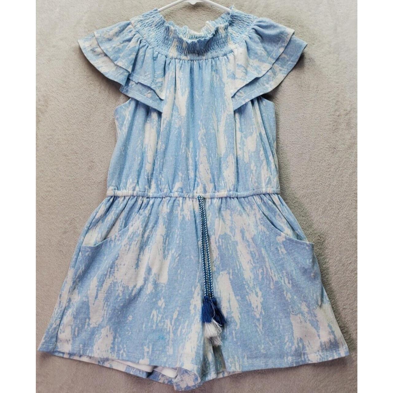 Hannah Banana Romper Girl Size 16 Blue Tie Dye Lined. Depop