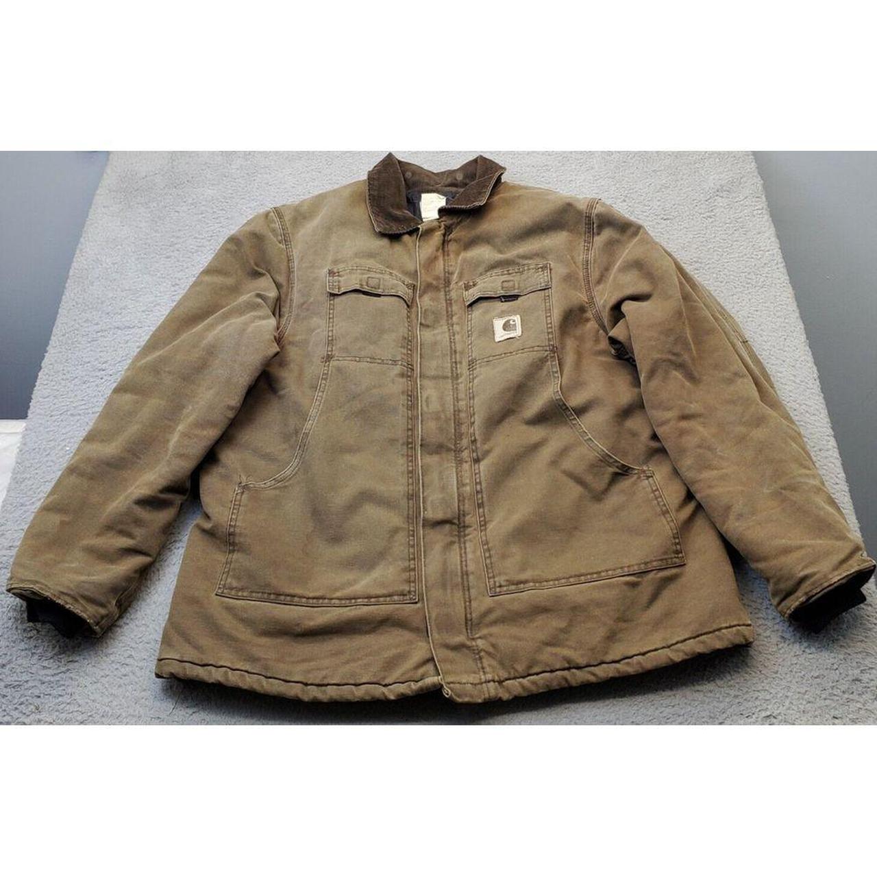 Carhartt Jacket Men XL Brown Lined Quilted Cotton. Depop