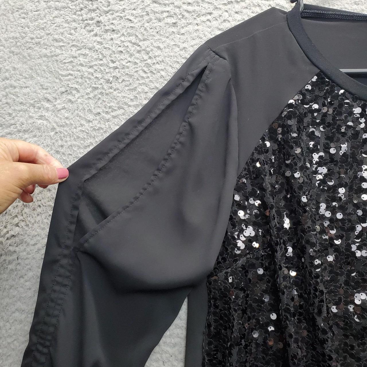 Cache Women's Blouse - Black - L – Cache Sequin B… - image 6