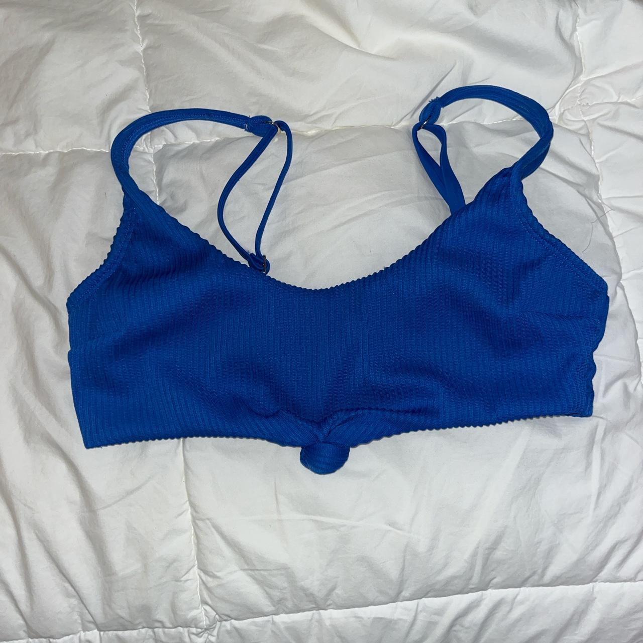 Royal Blue Hollister Bikini Top with center knot - Depop