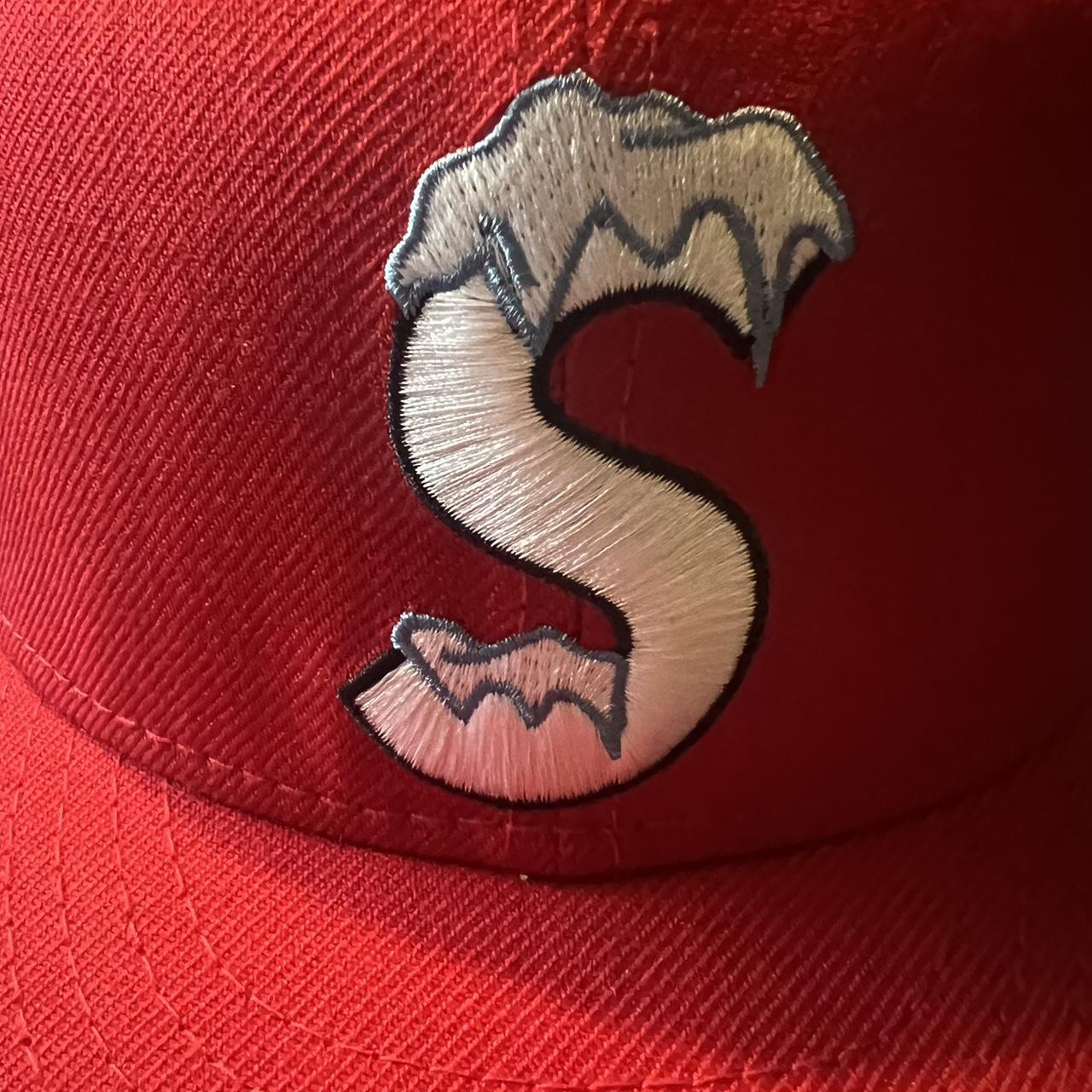 Supreme x New Era S Logo Cap FW22 Red 7 3/8 Fitted | Depop