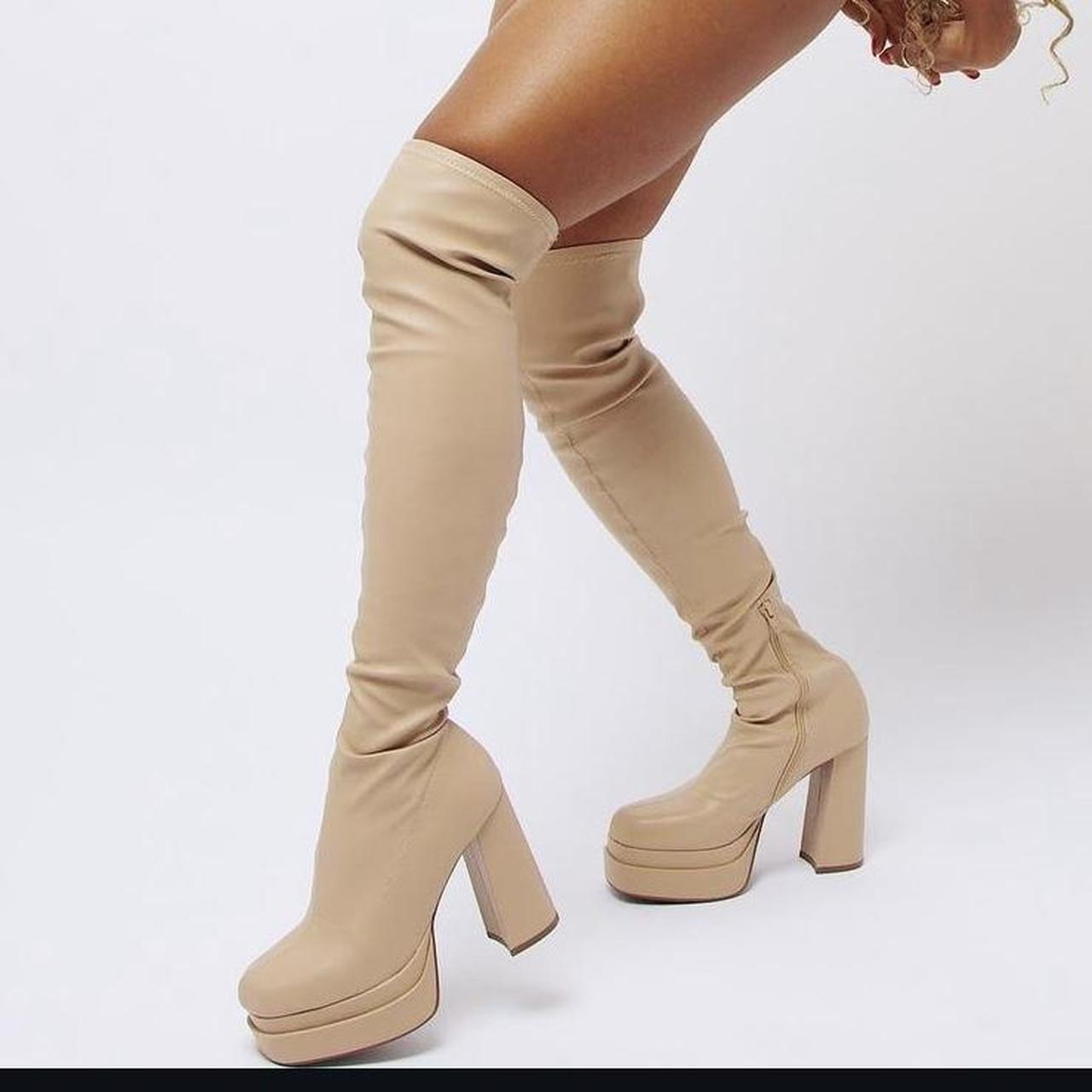 platform boots tan