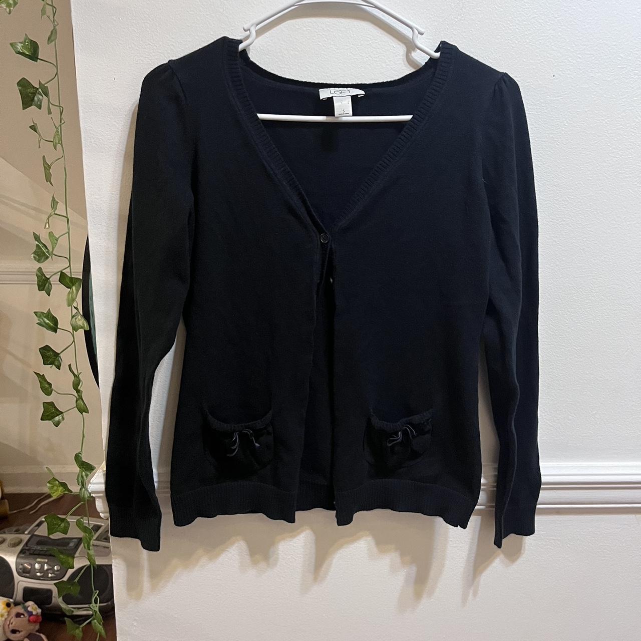 y2k black bow pocket cardigan size small y2k