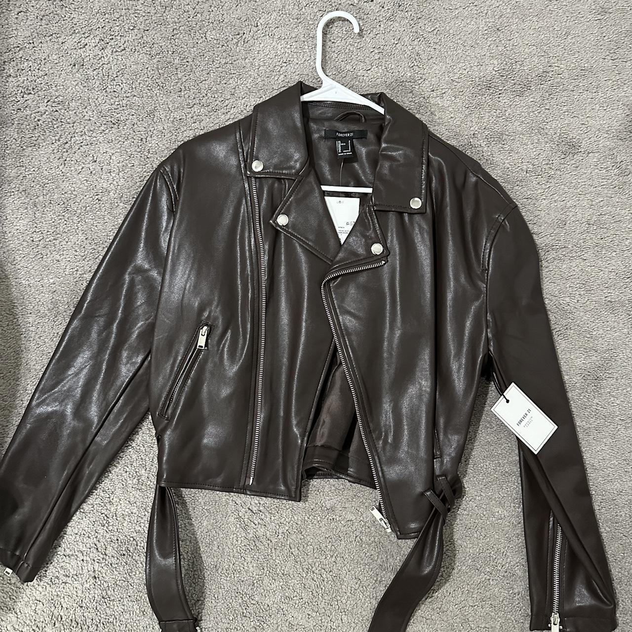 Silver leather store jacket forever 21