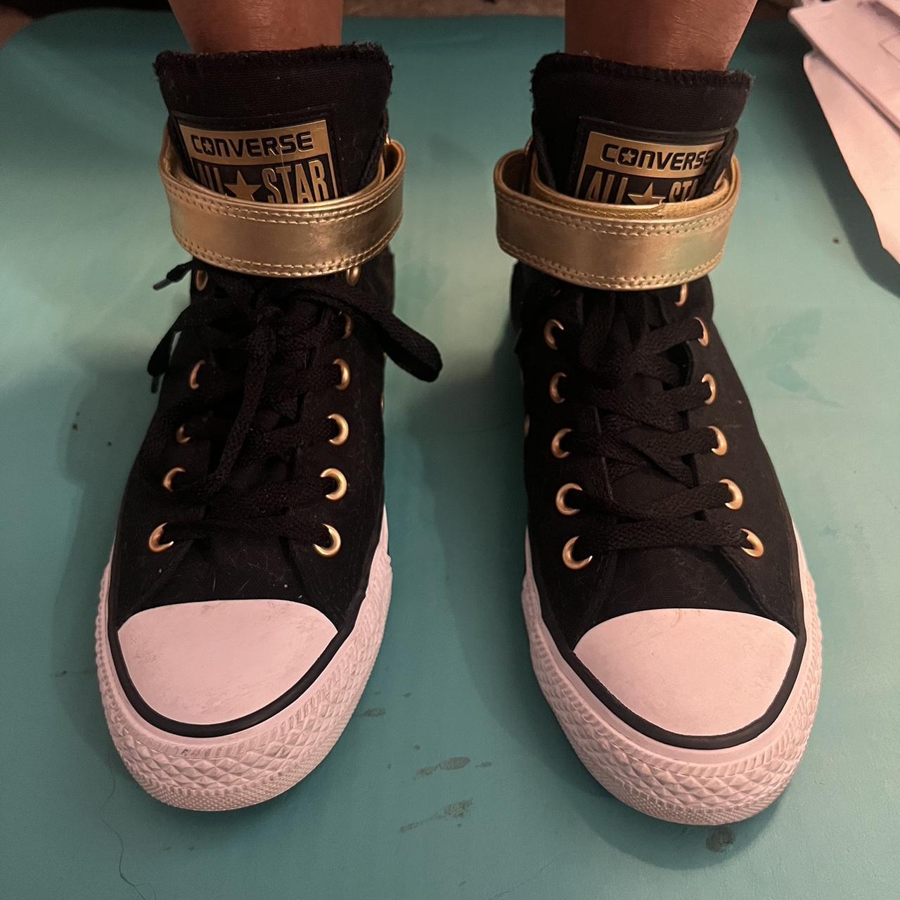 gold converse womens