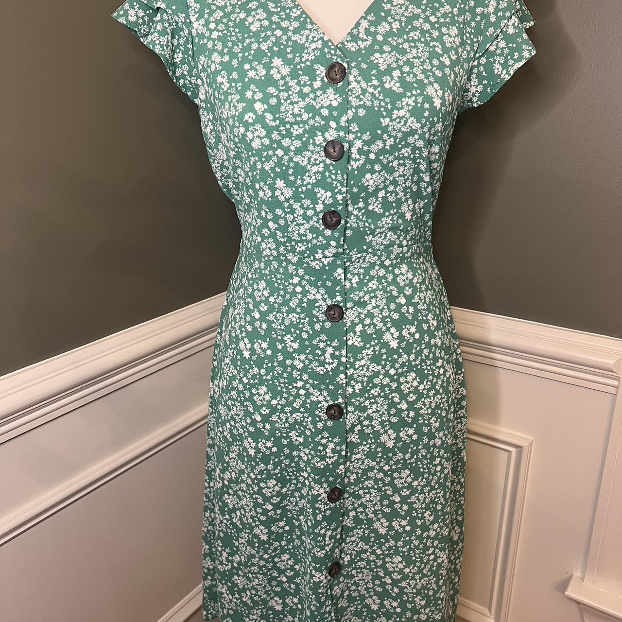 Monteau green floral dress best sale