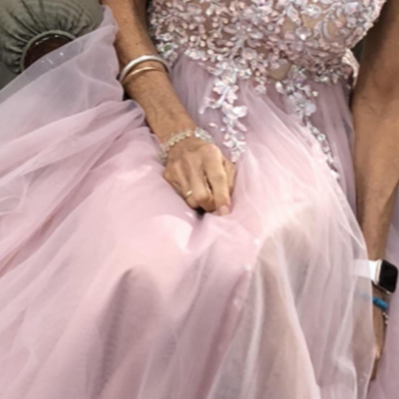 soft dusty pink wedding dress that can be easily Depop