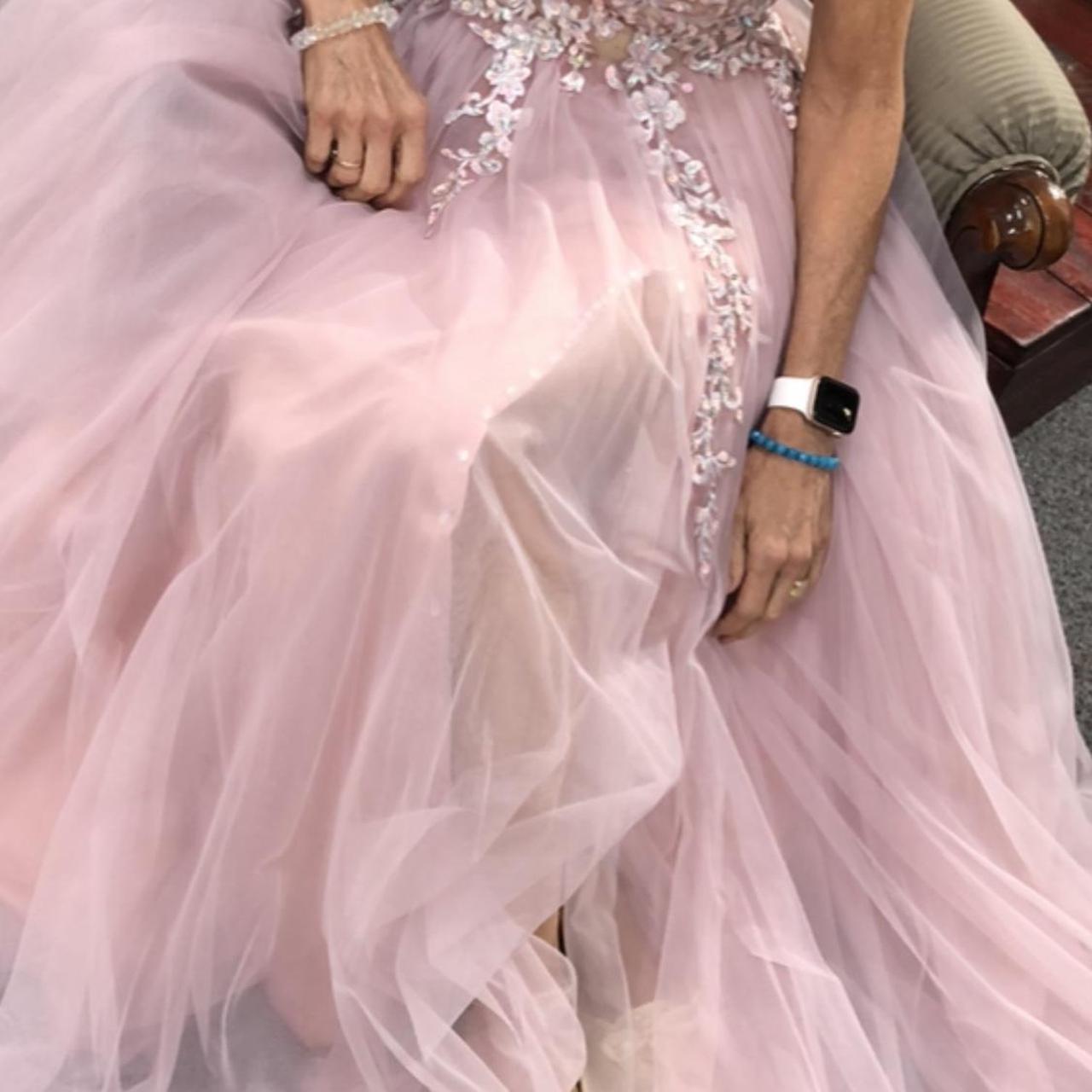 soft dusty pink wedding dress that can be easily Depop