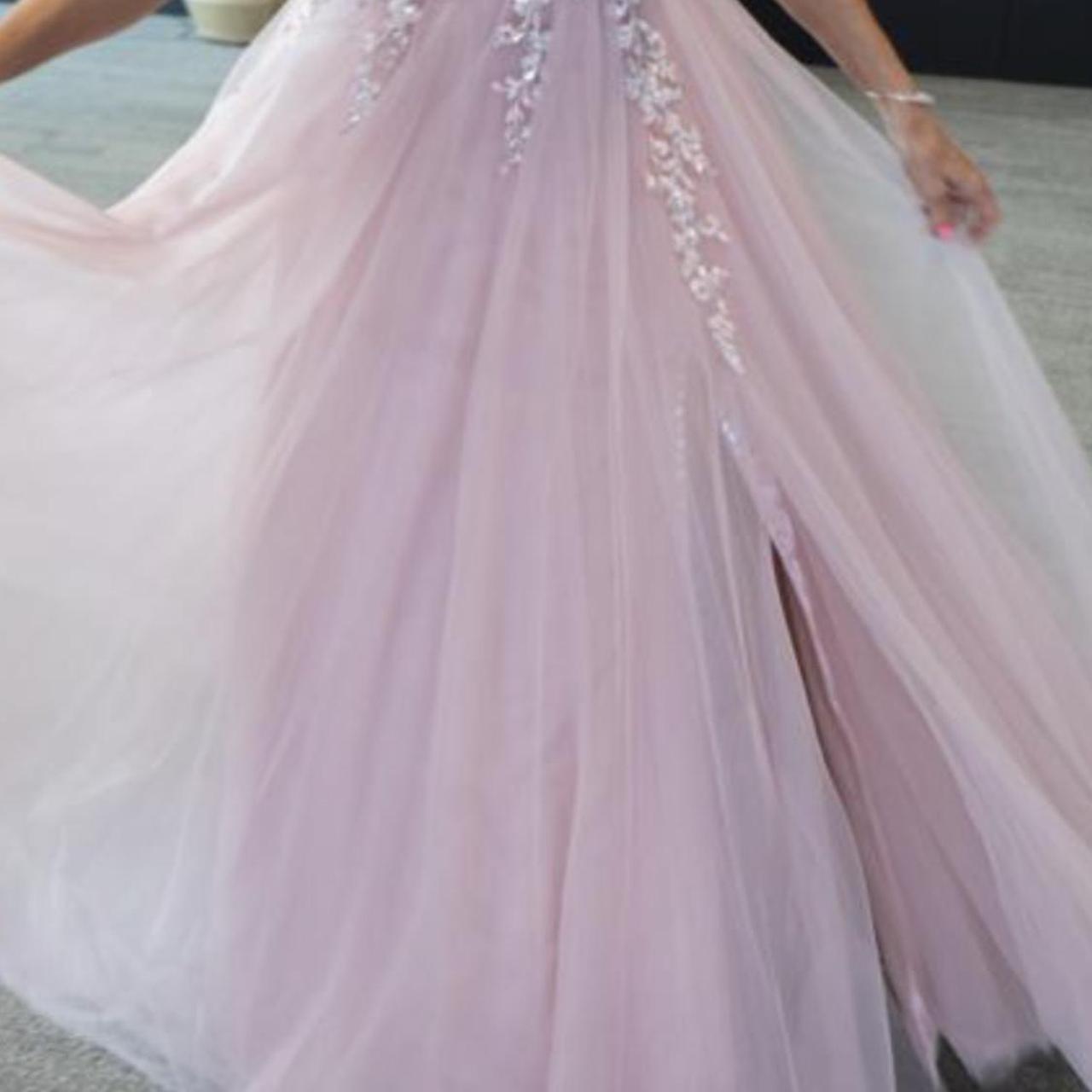 soft dusty pink wedding dress that can be easily Depop