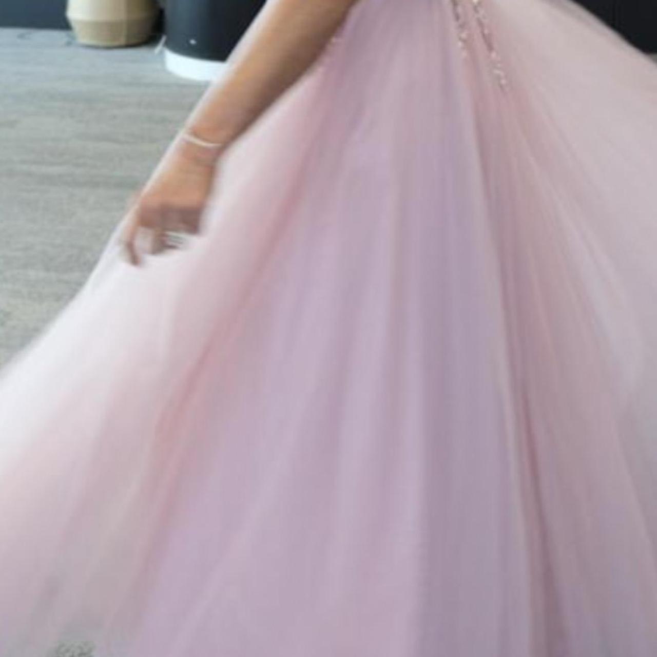 soft dusty pink wedding dress that can be easily Depop