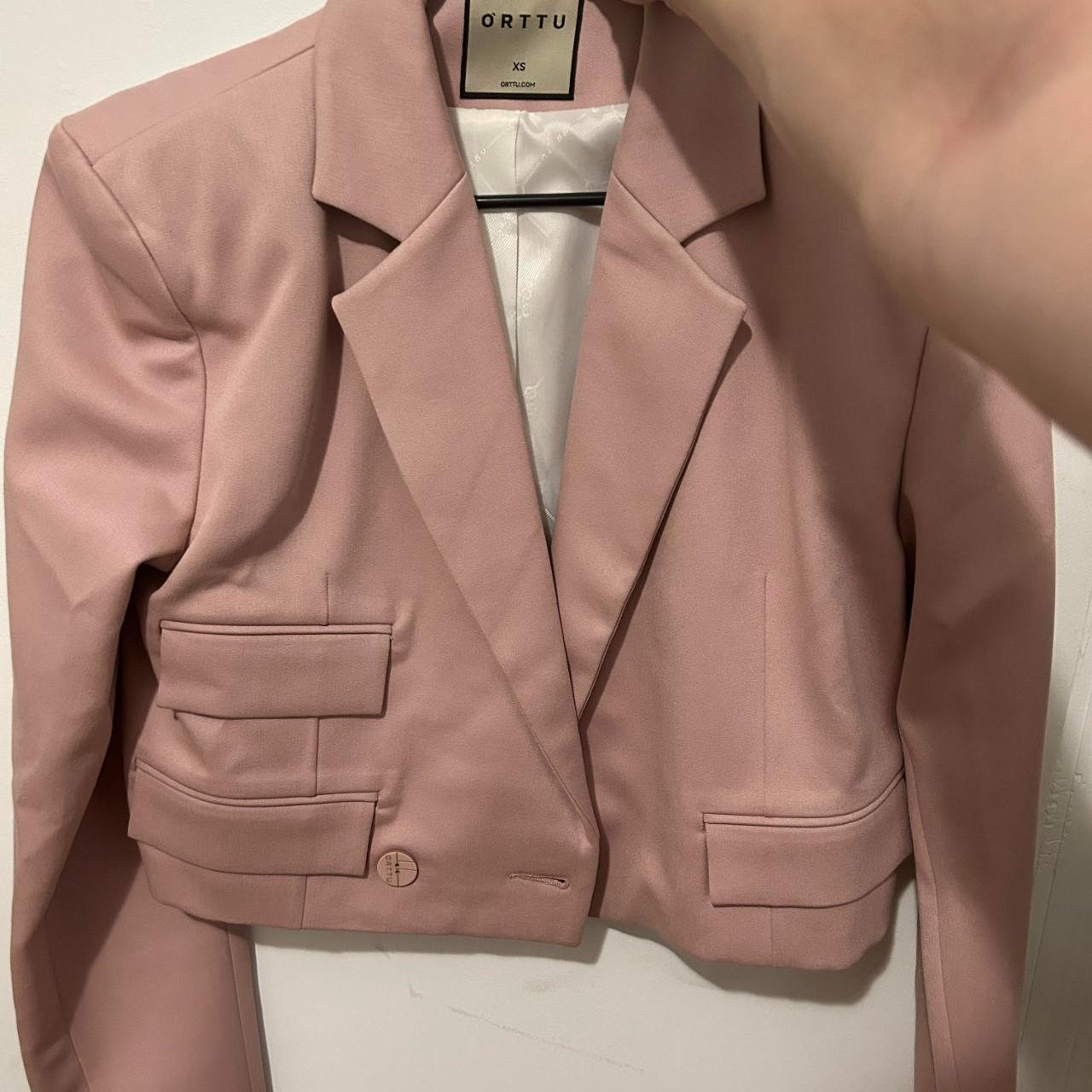 ORTTU Pink Milano Full Suit - XS Cropped Jacket and... - Depop