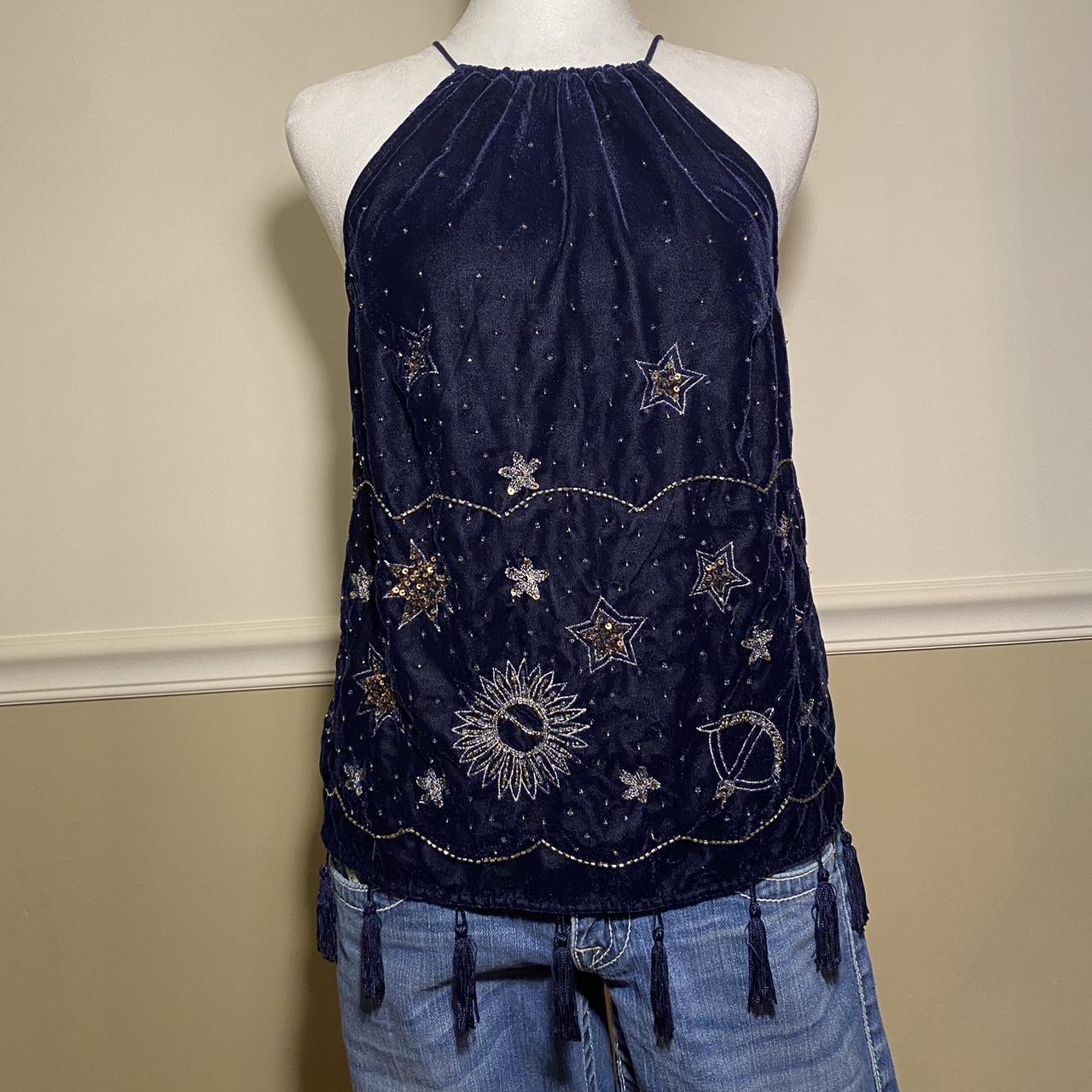 Let Me Be Beaded Velvet Tank from Anthropologie NWT store XL