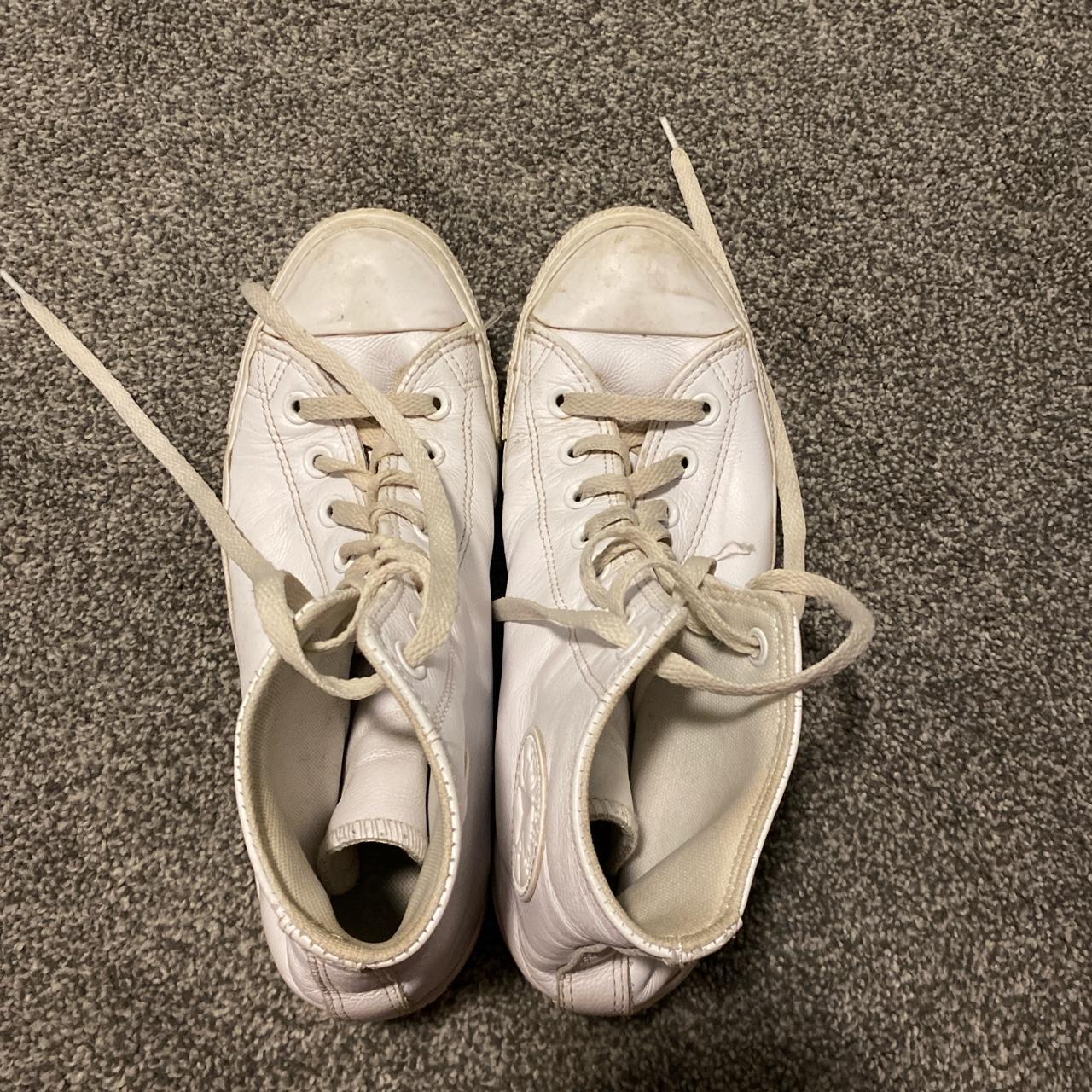 white leather converse size 4