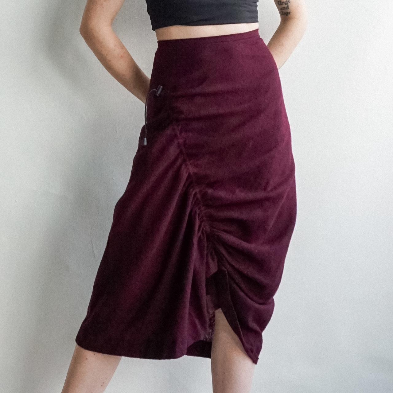 Burgundy skirt 80s hotsell