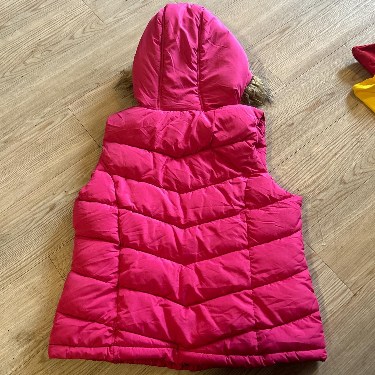 Ecko untld pink puffer vest hood with fur y2k style - Depop