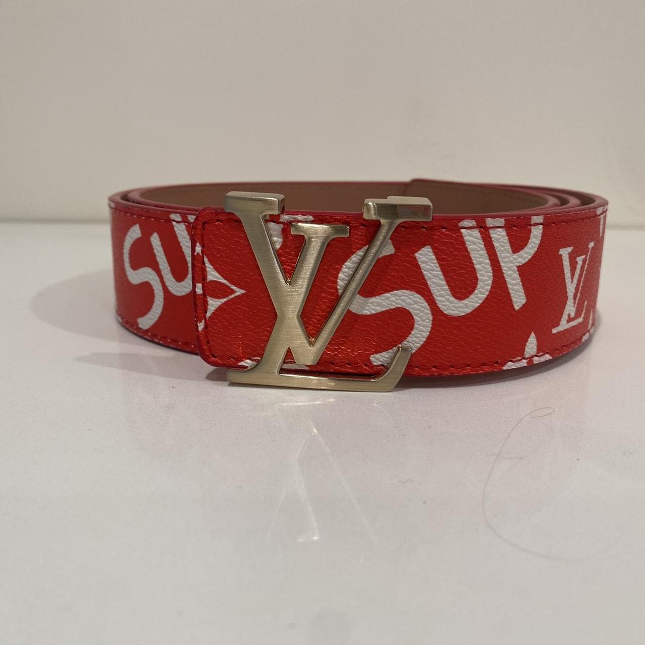 louis vuitton supreme belt red