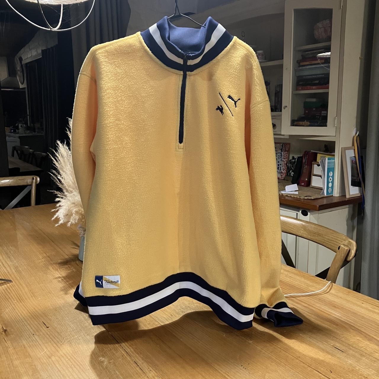 Tracksmith x Puma quarter zip yellow speed city. Depop