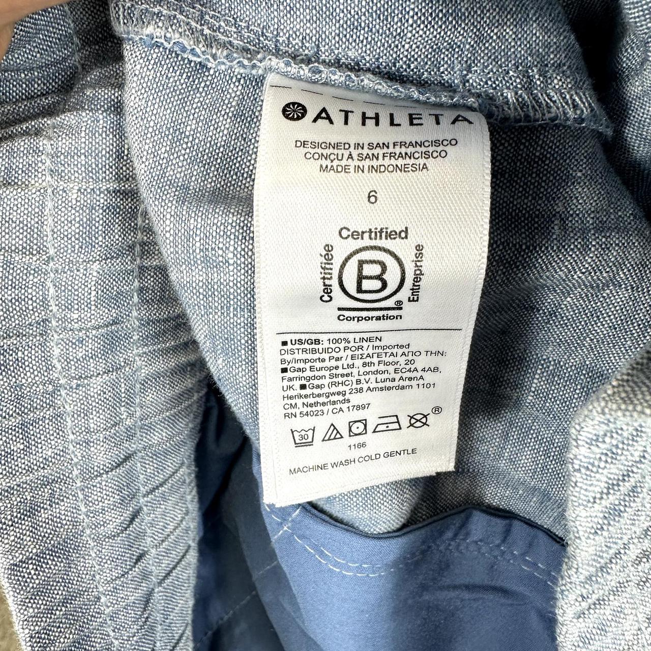 Athleta Retreat Blue Chambray Linen Jogger Pants