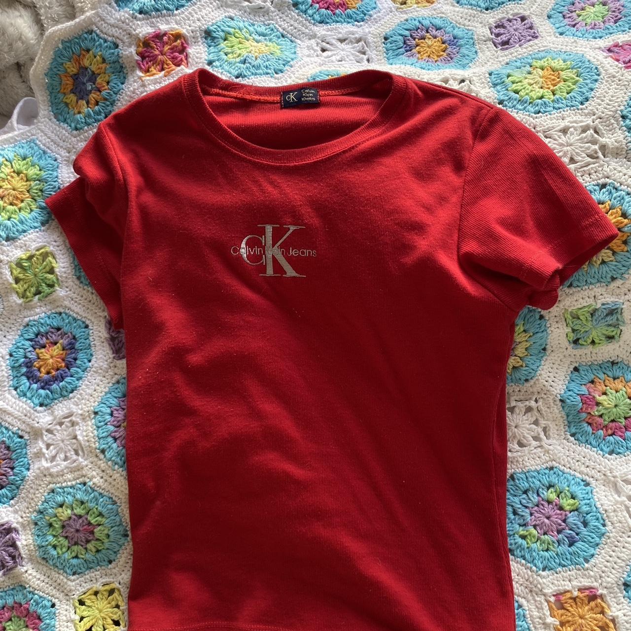 Women’s red Calvin Klein shirt size small, shipping... Depop