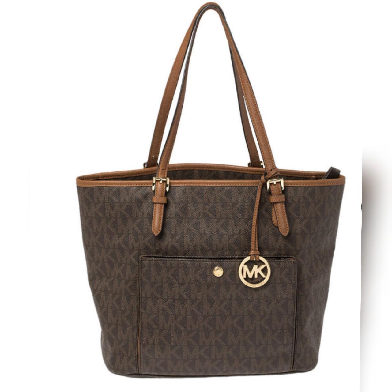 Michael kors jet set tote monogram deals