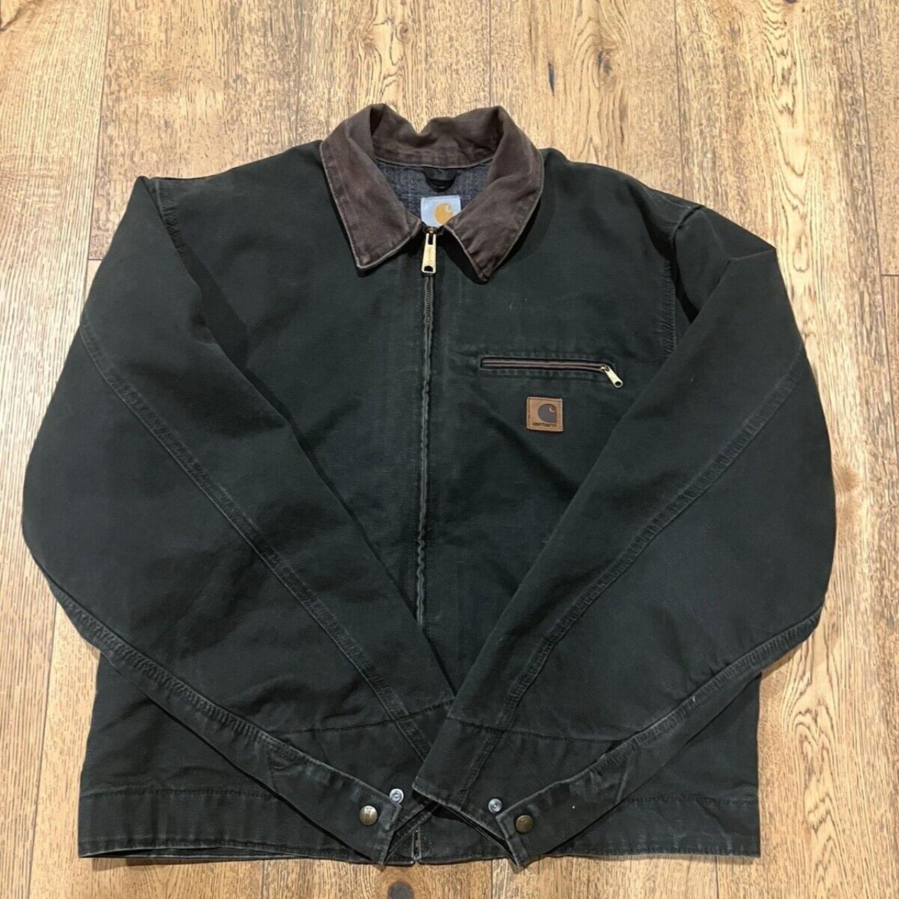 Carhartt Detroit Jacket J97 MOSS Green Blanket Lined... - Depop