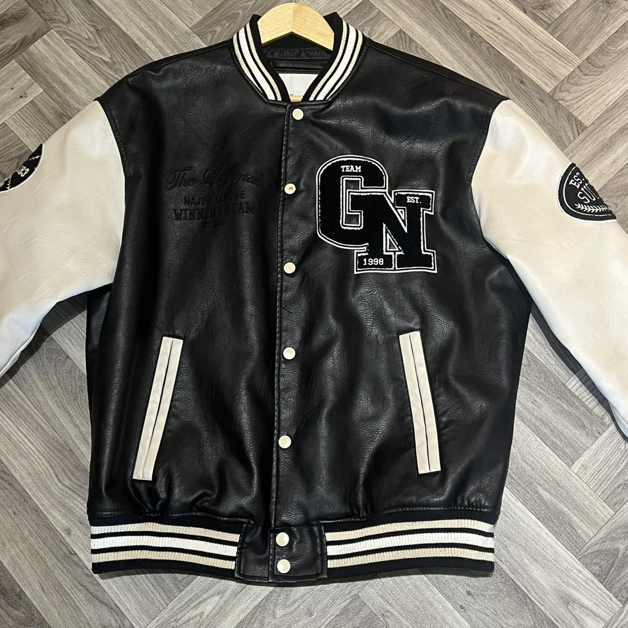 Jaded London Neutrals Varsity Jacket in Green Open | Depop Jaded London Neutrals Varsity Jacket in Green Open | Depop