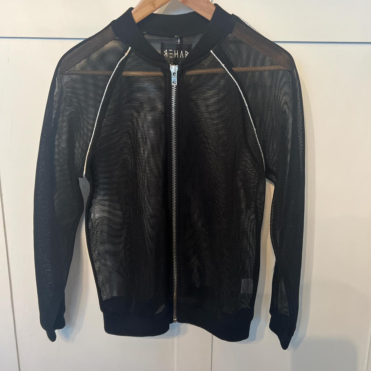 Black mesh bomber jacket hotsell