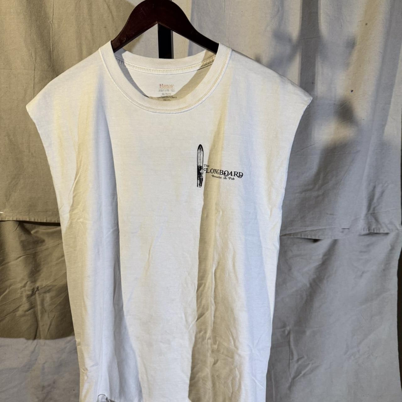Cut off sleeve shirt MENS size large Cutoff graphic... - Depop