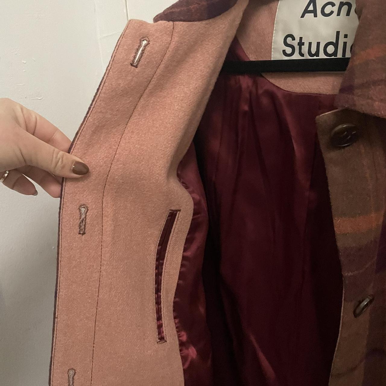 Acne Studios Short Cocoon Coat brown red. Depop