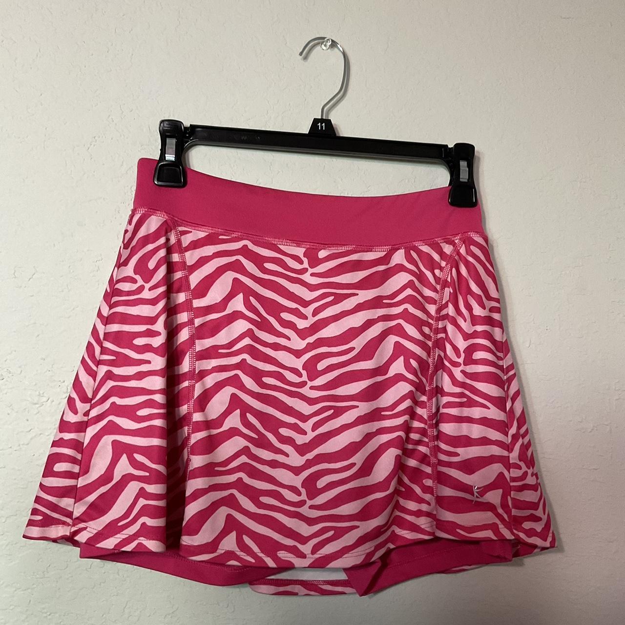 Pink zebra print tennis skirt Depop