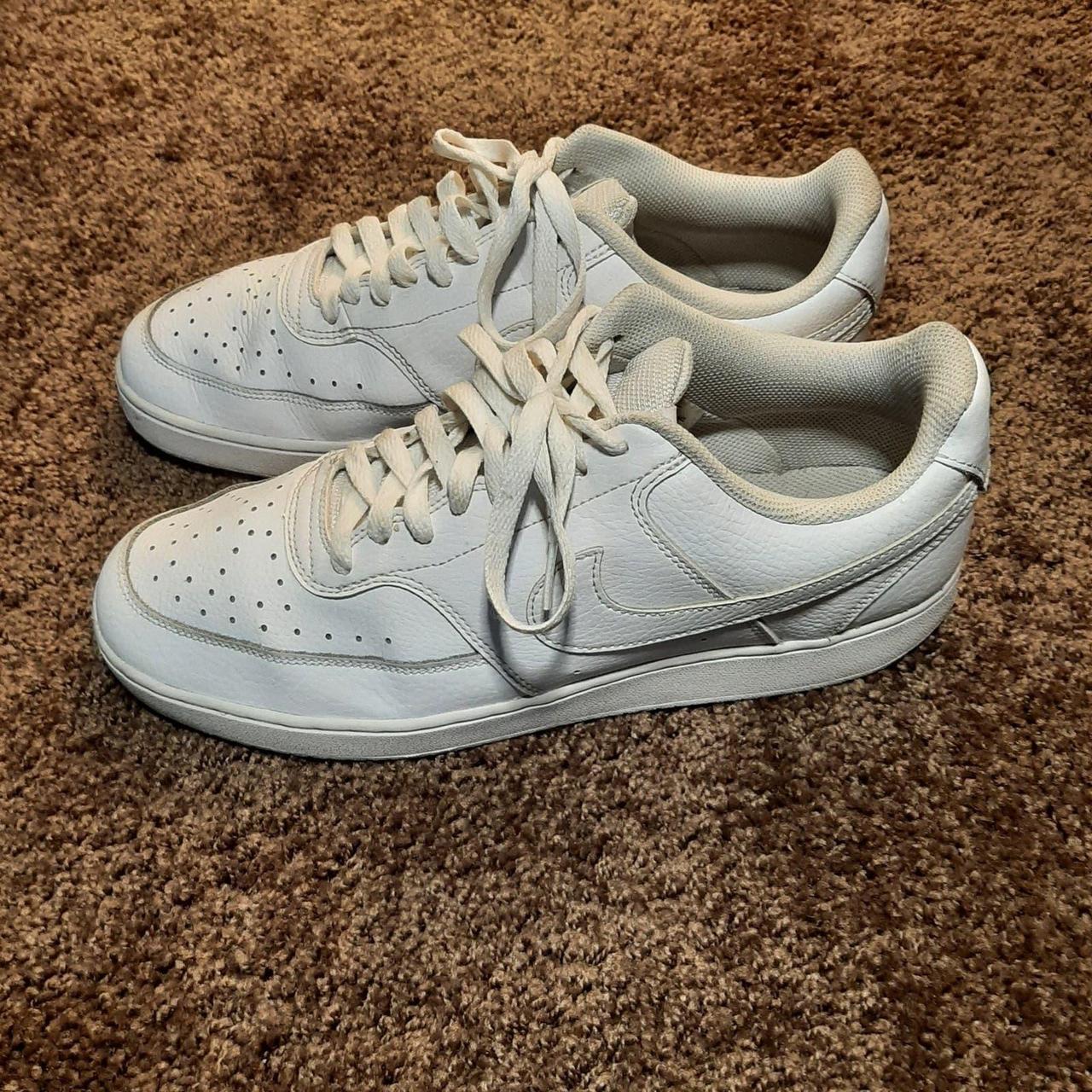 Nike Court Vision Low Triple White 2019 - Size... - Depop