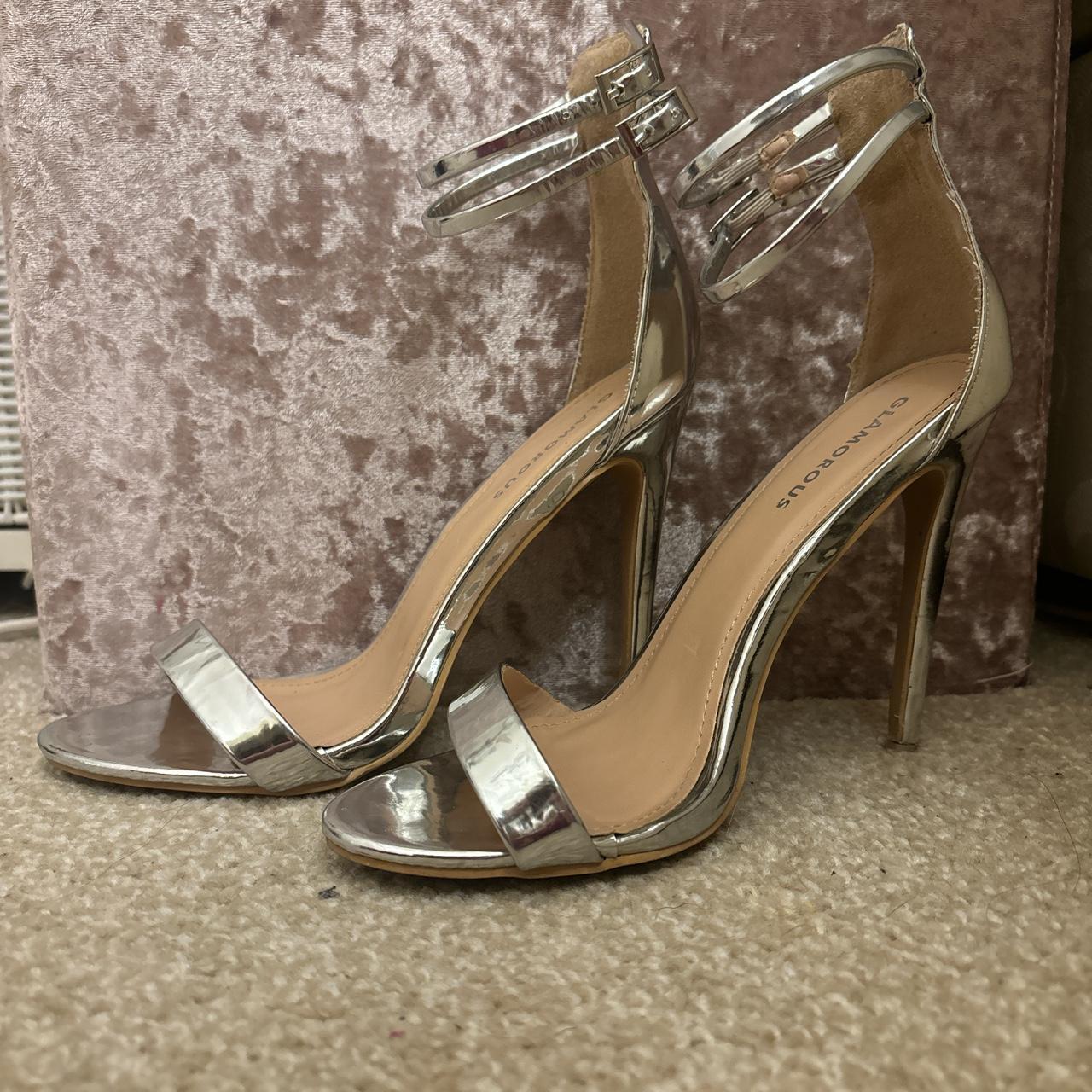 stiletto heels silver