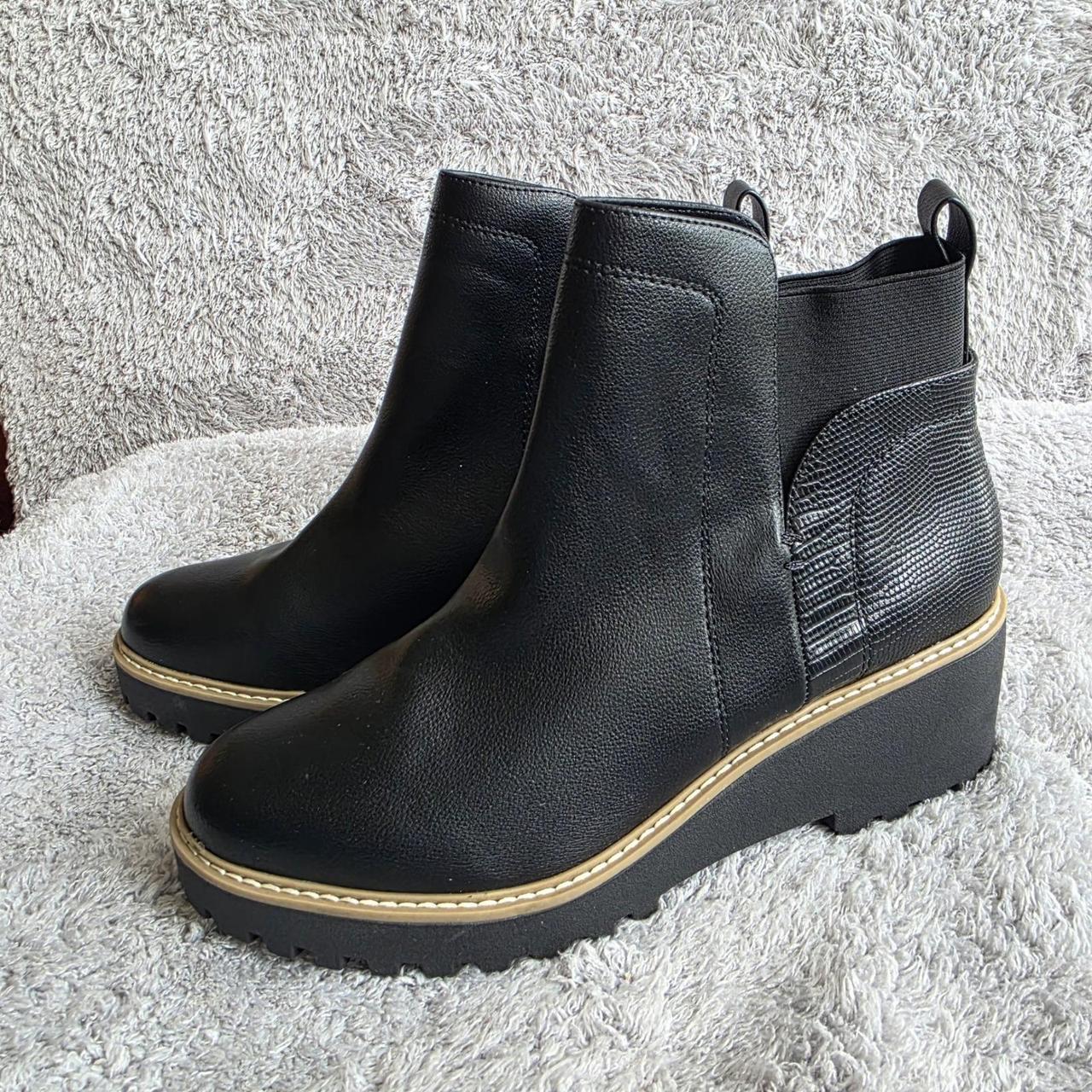 HOT Chelsea Dolce Vita Black Wedge Booties DV By Dolce Vita