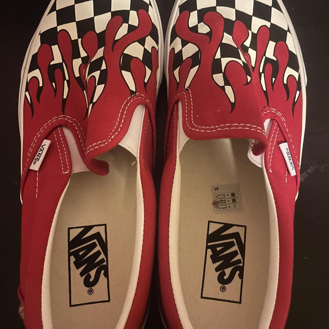 Vans checkered hot sale red drip