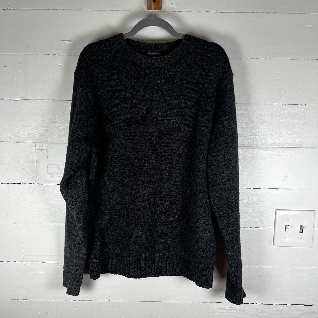 Men’s Large washable wool sweater in dark grey - Depop