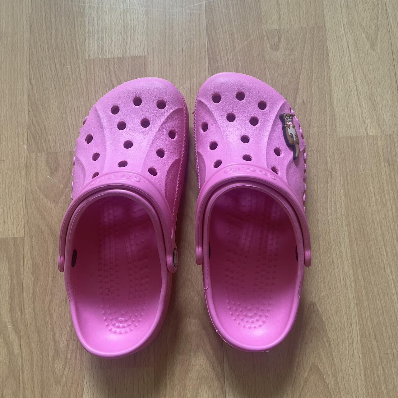 pink-crocs-only-wore-them-a-few-times-size-7-in-depop