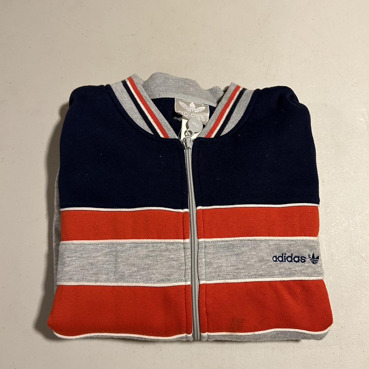 Vintage 80s West Germany Adidas striped zip up... - Depop