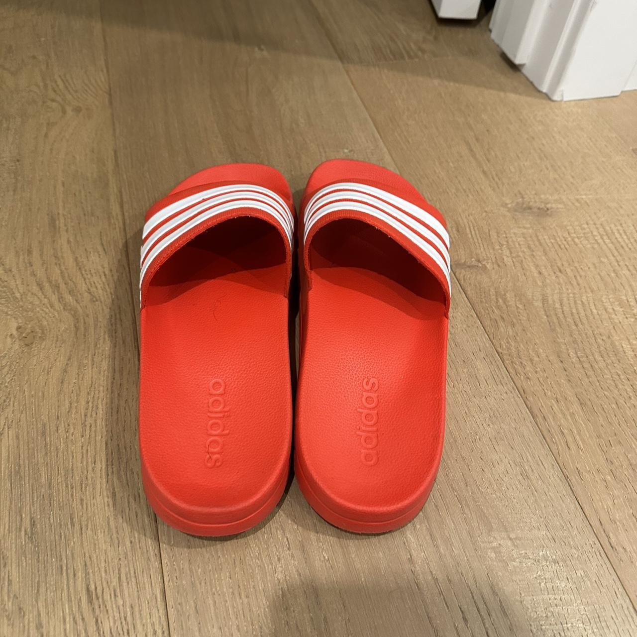 mens red adidas slides