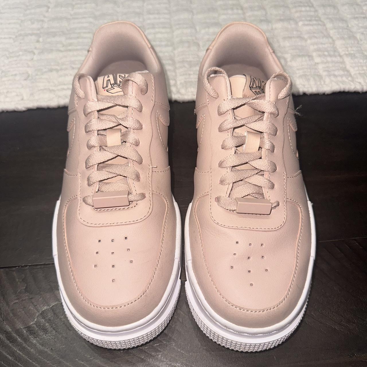 Tan and pink 2024 air force ones