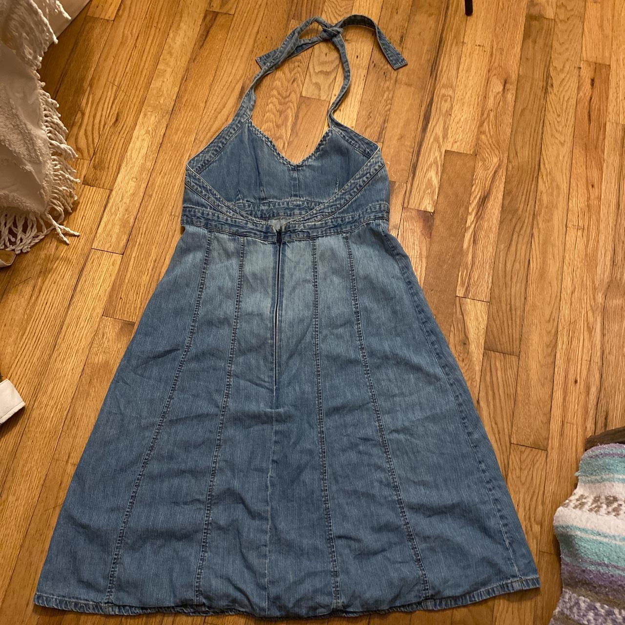 Blue Old Navy, halter top faded jean dress. - Depop